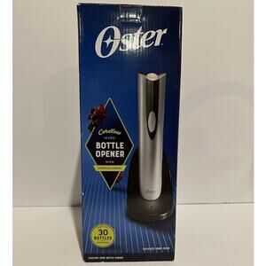 New In Box Oster Electric Wine Bottle Opener Corkscrew Cordless Rechargeable